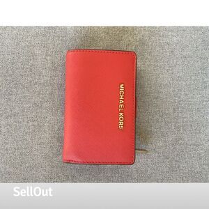 Michael Kors Jet Set Travel Women's Wallet Bright Orange Saffiano Leather